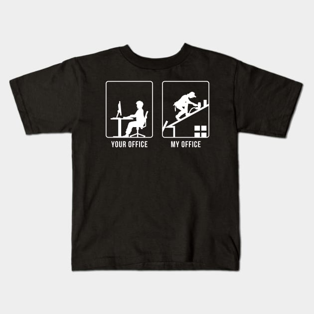 Your Office vs My Office - Roofer - Inverted Kids T-Shirt by CCDesign